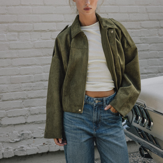 Cropped Suede Jacket