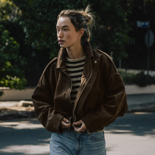 Cropped Suede Jacket