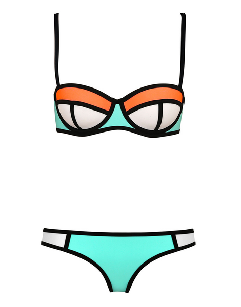 Color Block Bikini Set