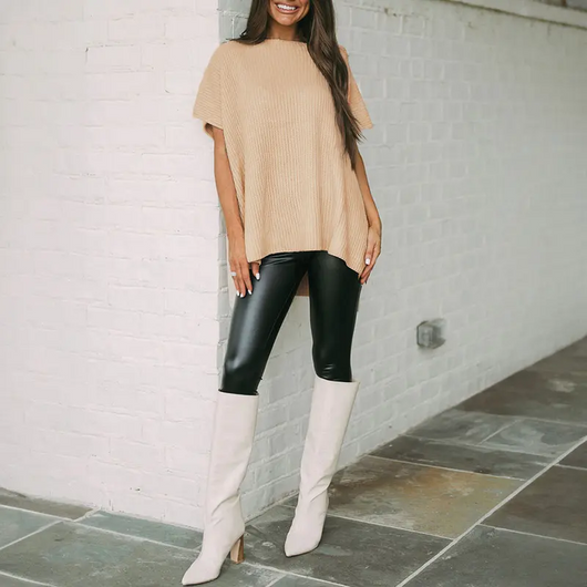 Ribbed Knit Oversized Top