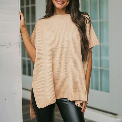 Ribbed Knit Oversized Top