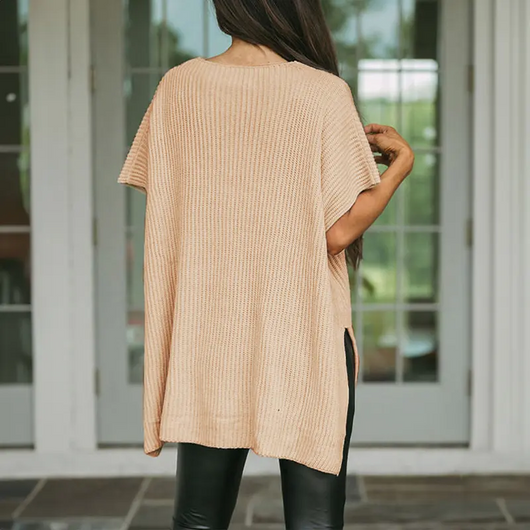 Ribbed Knit Oversized Top